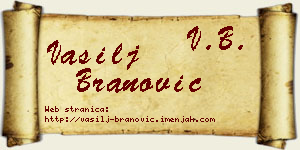 Vasilj Branović vizit kartica